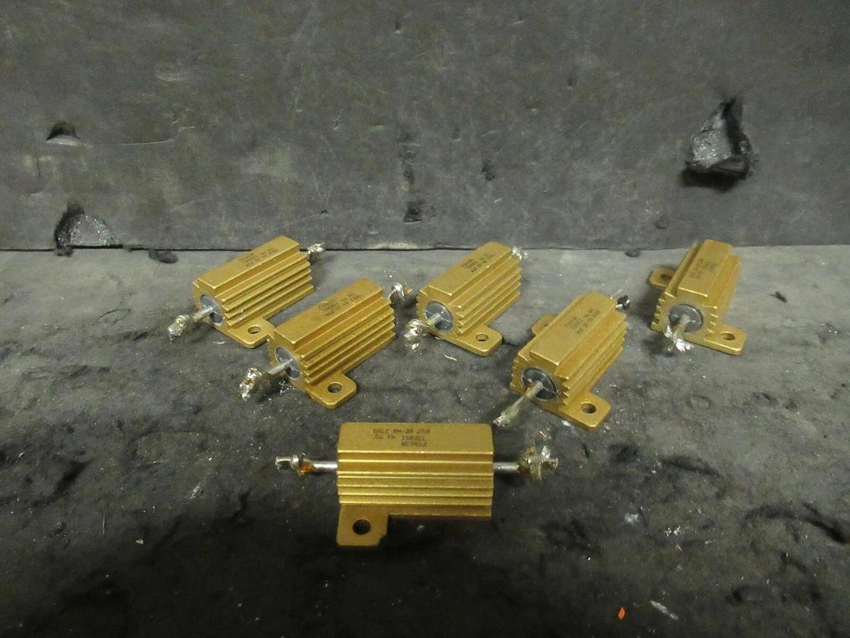 Used (6 QTY) VISHAY DALE RH-25 25 WATT 0.5 OHM ALUMINUM POWER RESISTORS MI9402 1%