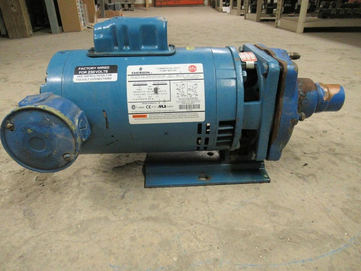 Used BURKS CIRCULATION PUMP 15G5 15G5-1-1/4 1.5 HP 115/208-230 VOLTS 3450 RPM EU1502
