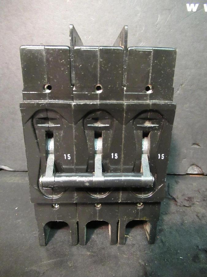 Used AIRPAX 3 POLE 15 AMP BREAKER 600 VAC 219-3-1-66F-7-8-15 18.8 TRIP AMPS 50/60 HZ