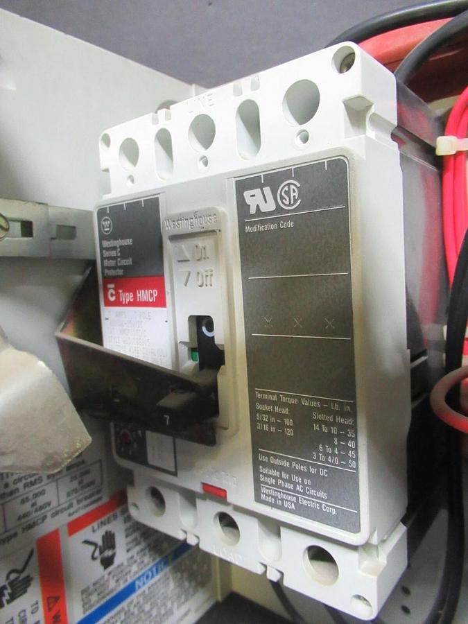 Used CUTLER HAMMER MOTOR CONTROL BUCKET 12" NEMA SIZE 1 STARTER 600 V 7 AMP BREAKER