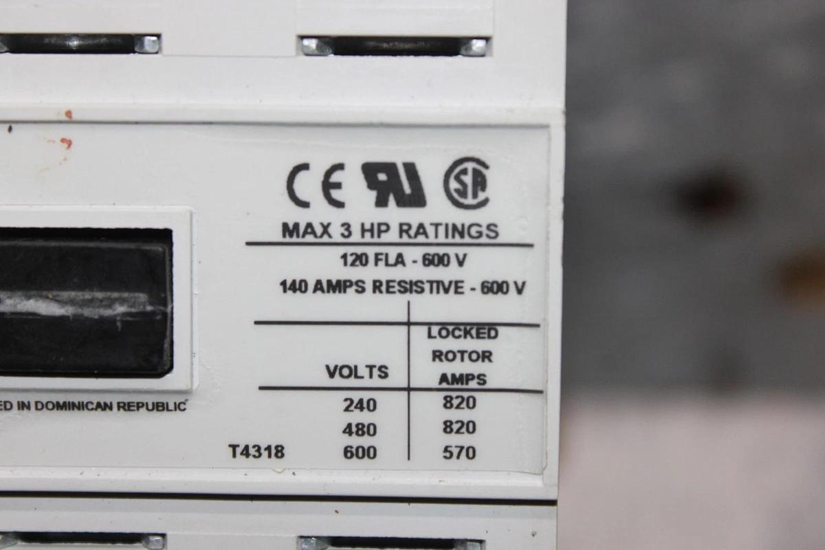 Used EATON CONTACTOR C825HN10 120 AMP 600 VOLT 3-POLE 3 HP *WARRANTY*