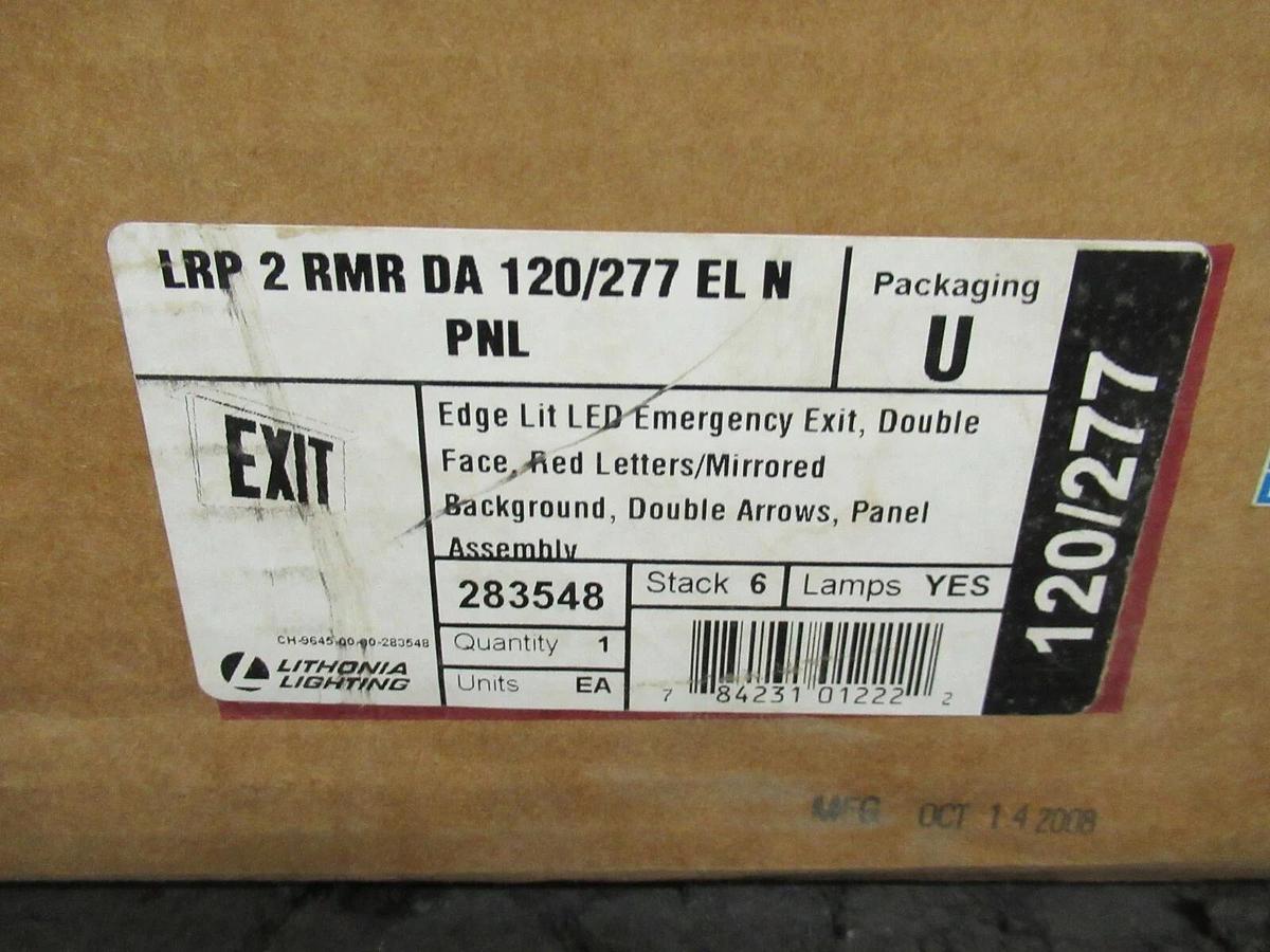 LITHONIA LIGHTING EDGE LIT LED EMERGENCY EXIT DOUBLE FACE