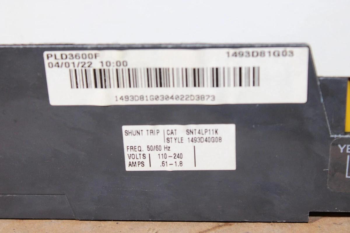 Used CUTLER HAMMER MOLDED CASE SWITCH LD3600WKS11Y17 600 AMP 600 VAC 3-POLE