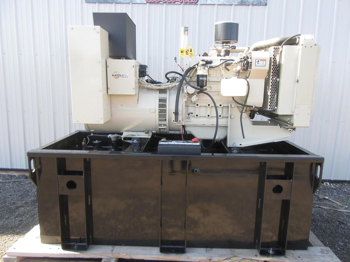 Used 60 KW DIESEL GENERATOR KATOLIGHT 120/240V RE-CONNECTABLE 931 HRS VIDEO WE SHIP