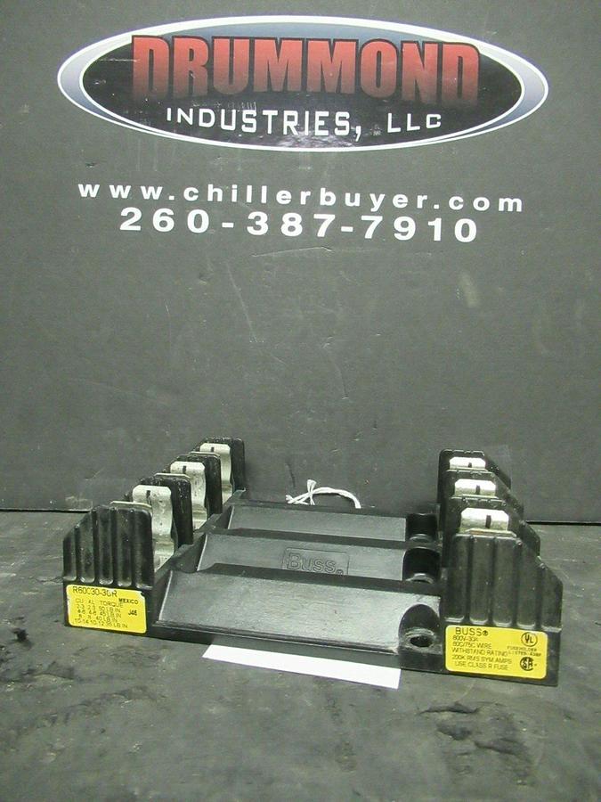 Used BUSSMAN FUSE HOLDER R60030-30R FOR 30 AMP 600 V CLASS R FUSES **WARRANTY**
