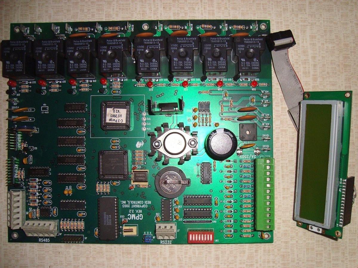 Used REDI CONTROLS REDI PURGE CIRCUIT BOARD & LCD READOUT MODEL: GPMC REV 2.2