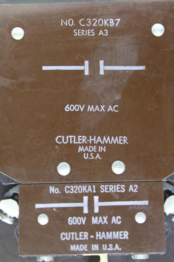 Used CUTLER-HAMMER CONTACTOR C832LN1 350 AMP 600 VAC 3-PHASE COIL: 120 VOLT