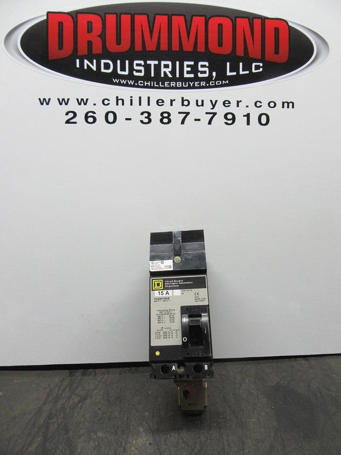 Used SQUARE D I-LINE CIRCUIT BREAKER FA26015AB 2-POLE 15 AMP 600 VAC **WARRANTY**