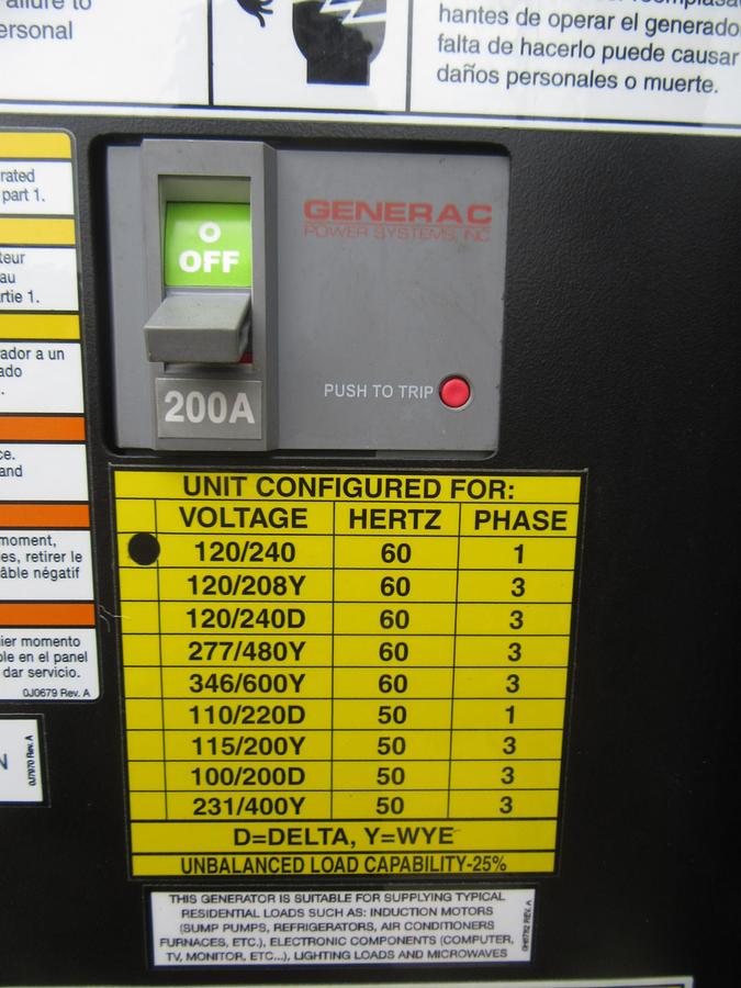 Used 48 KW DIESEL GENERATOR GENERAC 120/240 V FPT 366 HRS SOUND ENCLOSED VIDEO 50 KW