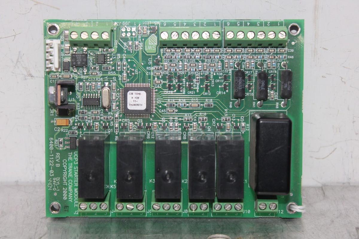 Used TRANE UCP3 STARTER CIRCUIT BOARD 6400-1122-03 REV. B X13650741-11 REV. H