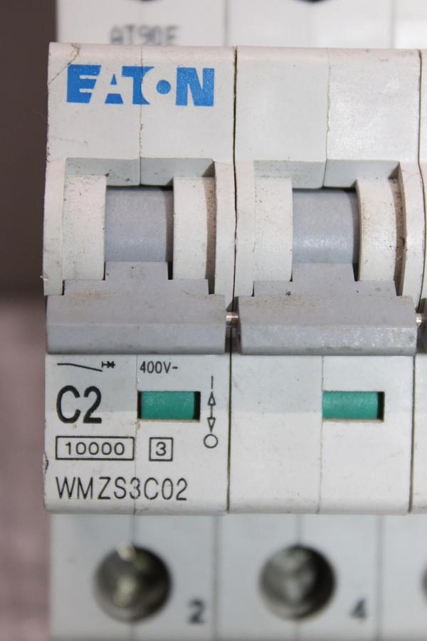 Used EATON CIRCUIT BREAKER  WMZS3C02 480/277 VAC 2 AMP 3-POLE *WARRANTY*