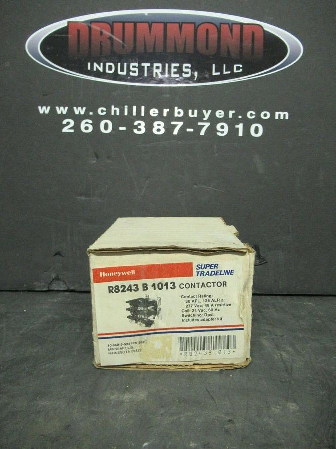 HONEYWELL CONTACTOR R8243 B 1013 30 AMP 48 AMP/RES 277 VAC 60 HP COIL: 24 V