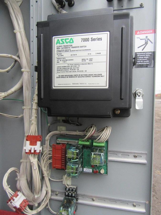 Used 1000 AMP ASCO AUTOMATIC TRANSFER SWITCH 7000 SERIES 480 V ATS BYPASS ISOLTION