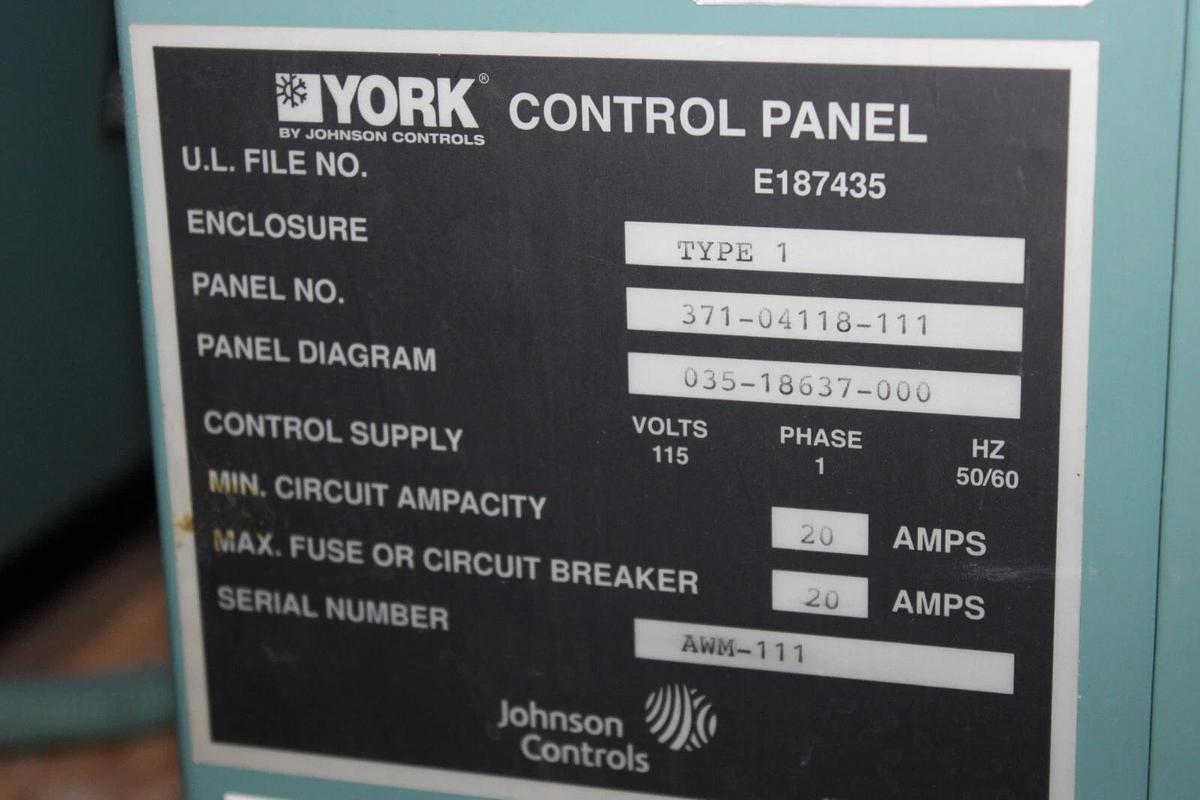 Used YORK CHILLER OPTISPEED VSD VSD351-K-46 W/ 371-04118-111 CONTROL PANEL