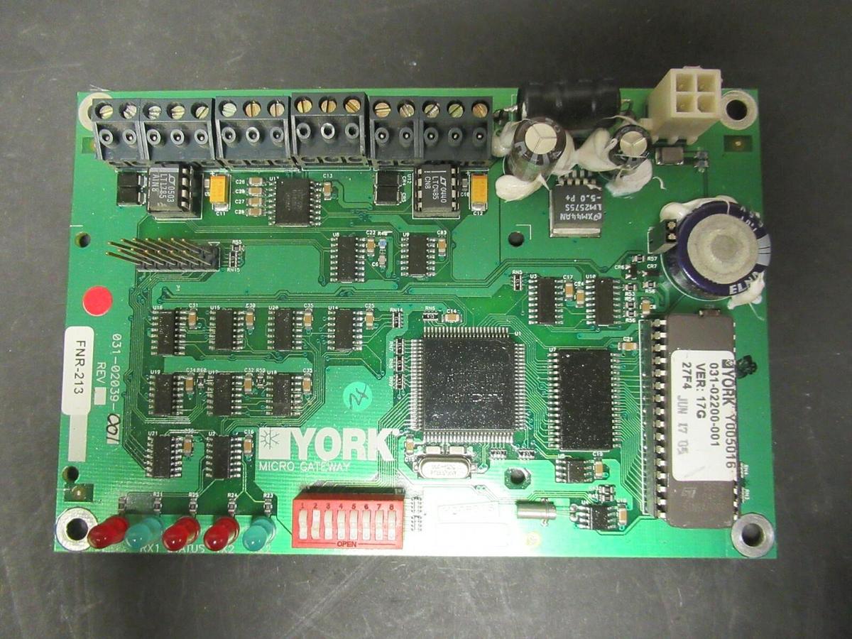 Used YORK MICRO GATEWAY CIRCUIT BOARD 031-02039-001 **WARRANTY INCLUDED**