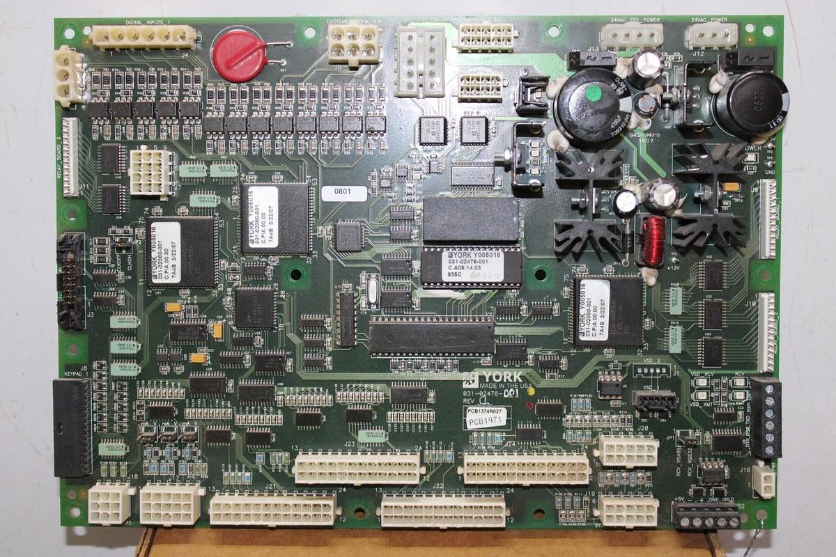 Used YORK CHILLER MAIN CONTROL CIRCUIT BOARD 031-02478-001 REV. C *WARRANTY*