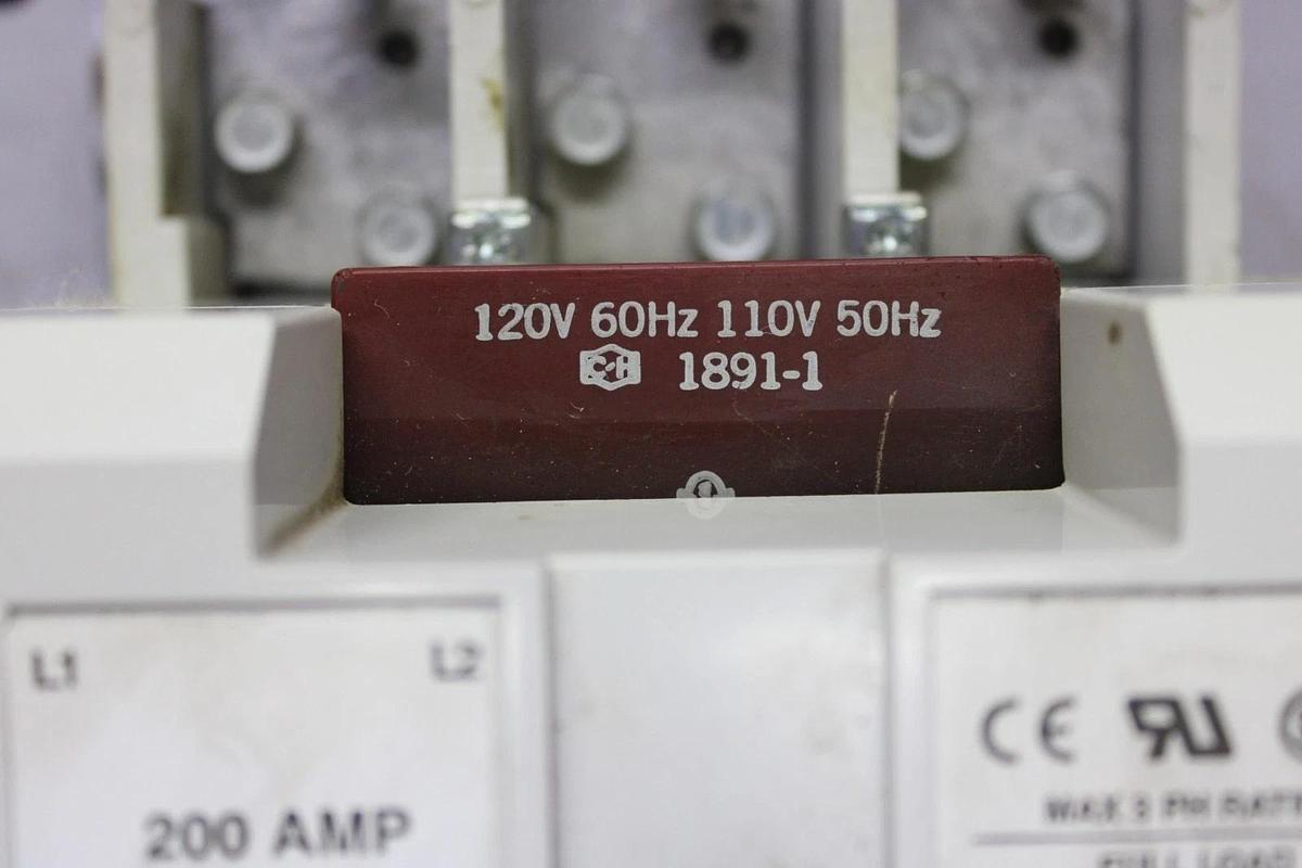 Used EATON CONTACTOR C825KN9 200 AMP 600 VOLT 3-PHASE COIL: 120 VOLT *WARRANTY*