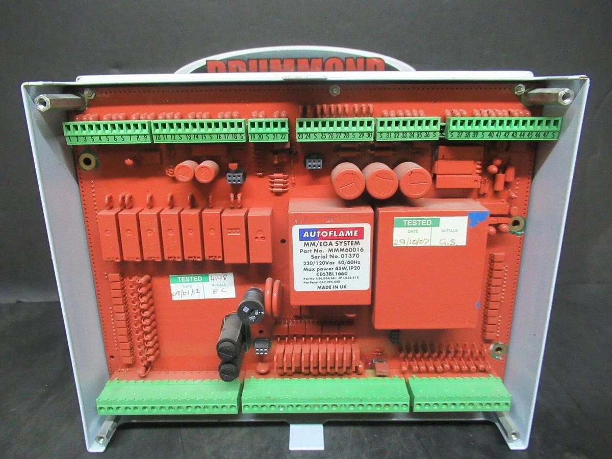 Used AUTOFLAME MM/EGA SYSTEM MM60016 MK. 6 230 VAC 45 W COMBUSTION MANAGEMENT SYSTEM