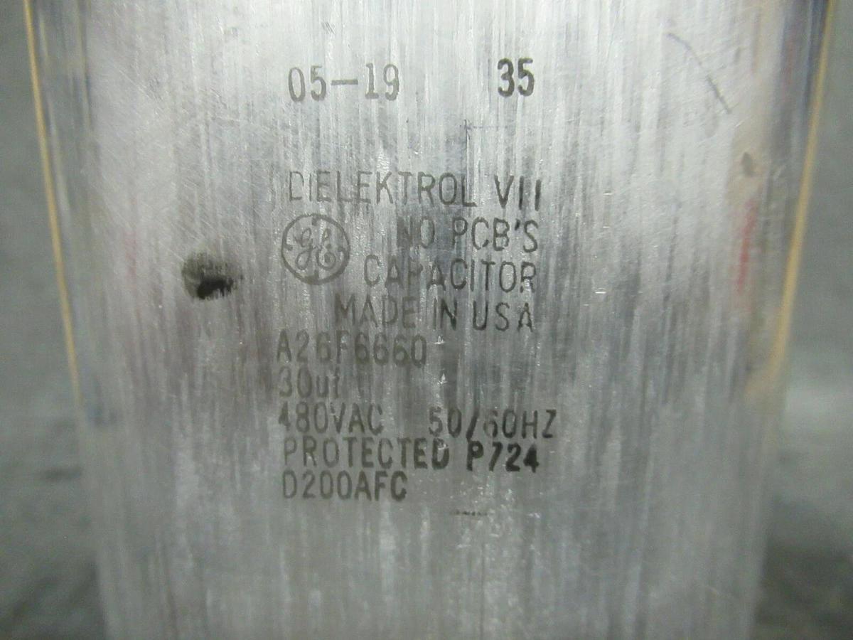 Used LOT OF 2 GENERAL ELECTRIC DIELEKTROL VII CAPACITOR A26F6660 / D200AFC 30uF 480 V