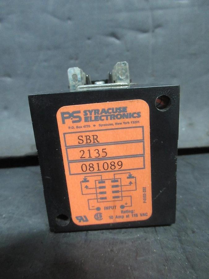 Used P-S SYRACUSE ELECTRONICS RELAY SBR-2135-081089 **WARRANTY INCLUDED**