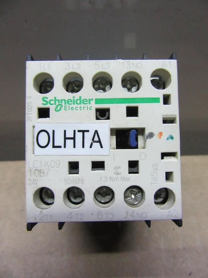 Used SCHNEIDER RELAY LC1K09-10B7 600 VOLT 20 AMP 5 HP 3-PHASE **WARRANTY**