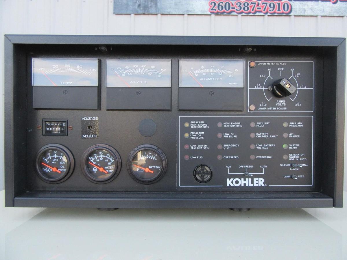 Used 30KW DIESEL GENERATOR KOHLER 120/240 V JOHN DEERE 12-LEAD RECONNECTABLE 33 KW