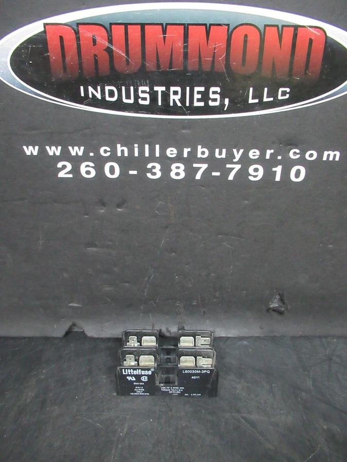 Used LITTELFUSE TWO POLE FUSE BLOCK L60030M-3PQ 600 VOLT 30 AMP **WARRANTY INCLUDED**
