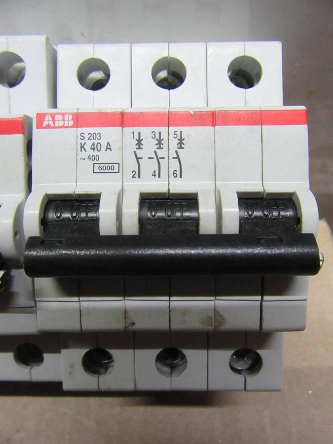 Used LOT OF 3 ABB S203-K40A 400 VOLT 40 AMP 3-POLE **WARRANTY INCLUDED**