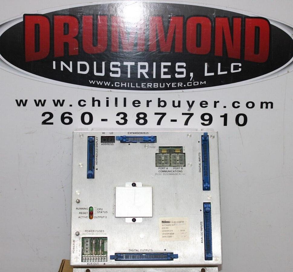 Used MCQUAY CHILLER CONTROL MODULE 860-654873B-50 005-000280-50 REV. E