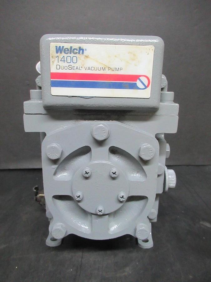 Used WELCH DUOSEAL VACUUM PUMP 1400 BELT DRIVE *NO RATINGS* **WARRANTY INCLUDED**