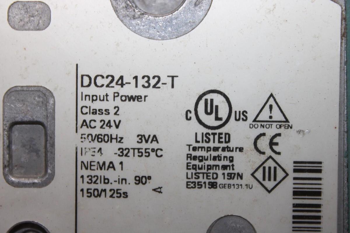 Used BRAY CONTROLS DELTA ELECTRIC ACTUATOR DC24-132-T 24 VAC 3 VA NEMA 1 265 BAR