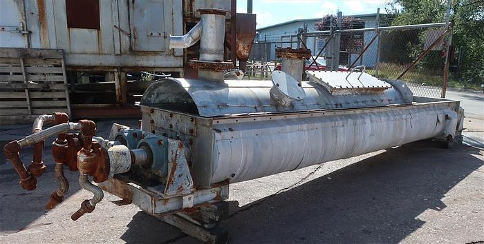 Used 12" x 164" UNICO HOLLOW FLIGHT TWIN SCREW AUGER DRYER - S/S