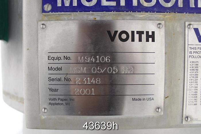 Used Voith MSM 05/05 Pressure Screen #43639