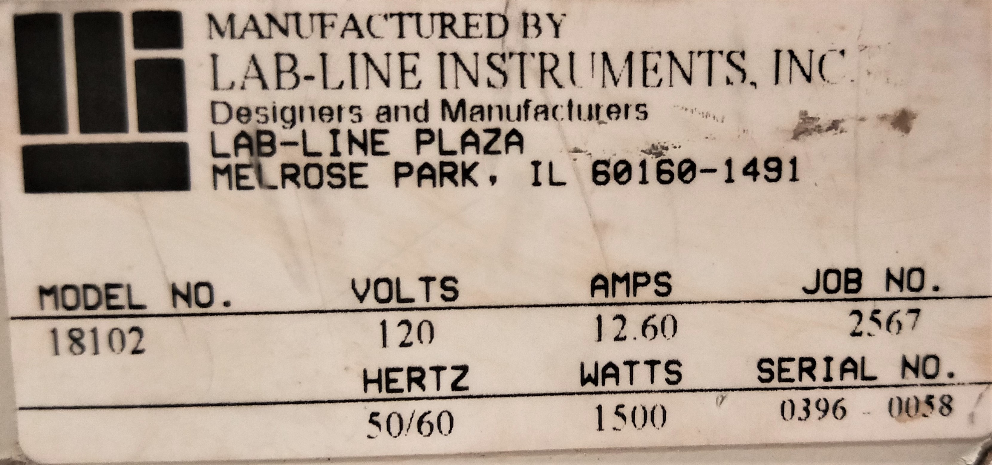 Used Lab-Line Aquabath 18102 Water Bath (20L)