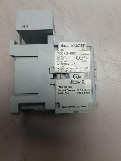 Used Allen Bradley Control Relay, 700-CF400* Ser A , 100-ETA3 Ser B
