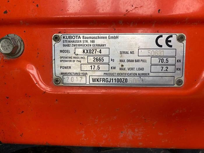 Used Kubota KX027 2017