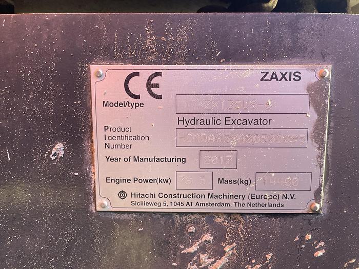 Used Hitachi ZX135US-6