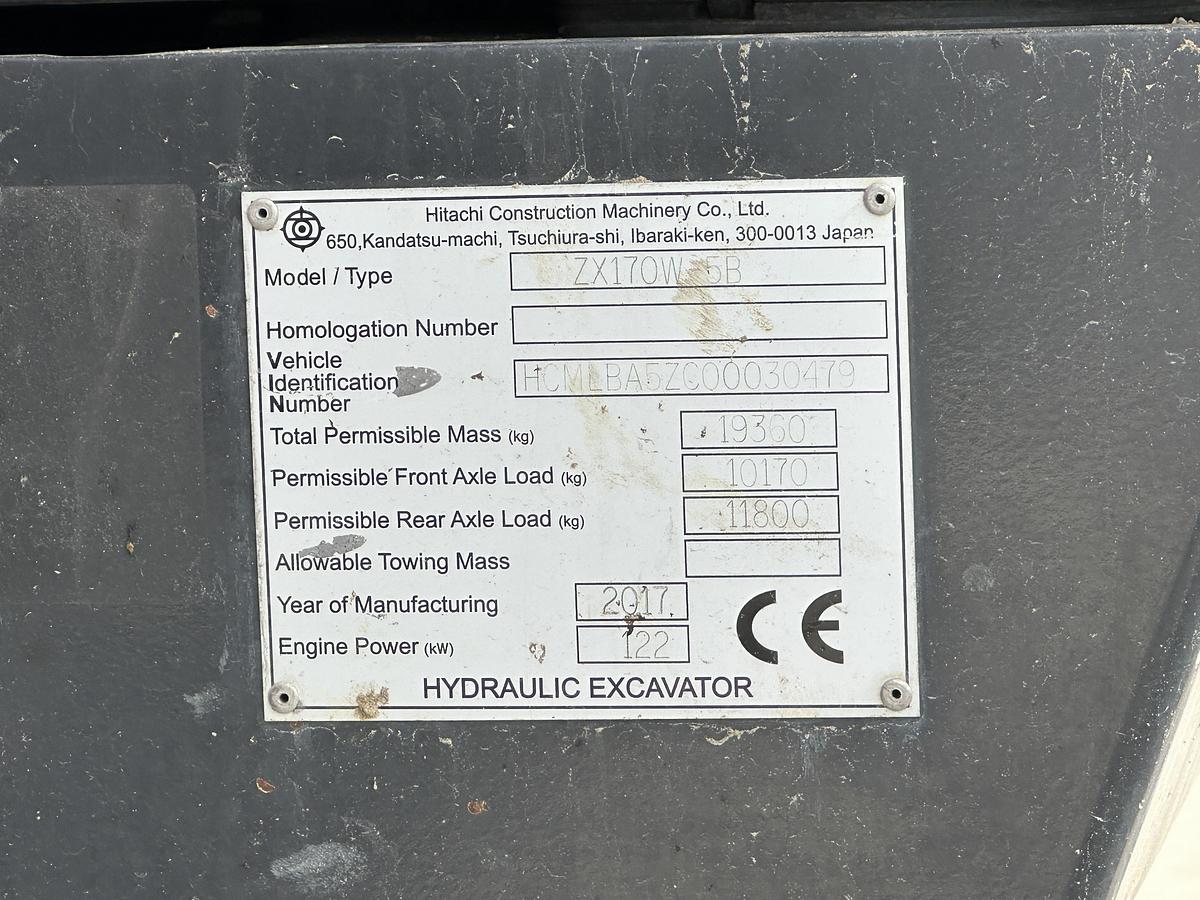 Used Hitachi ZX170W-5B 2017