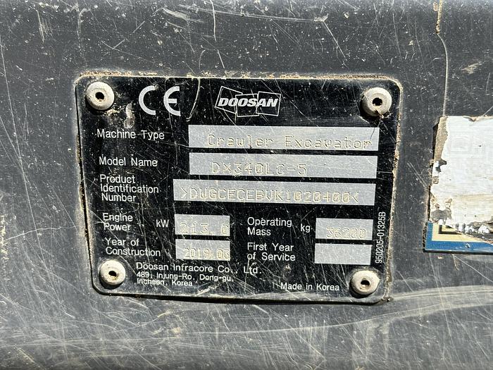 Used Doosan DX340LC-5 2019