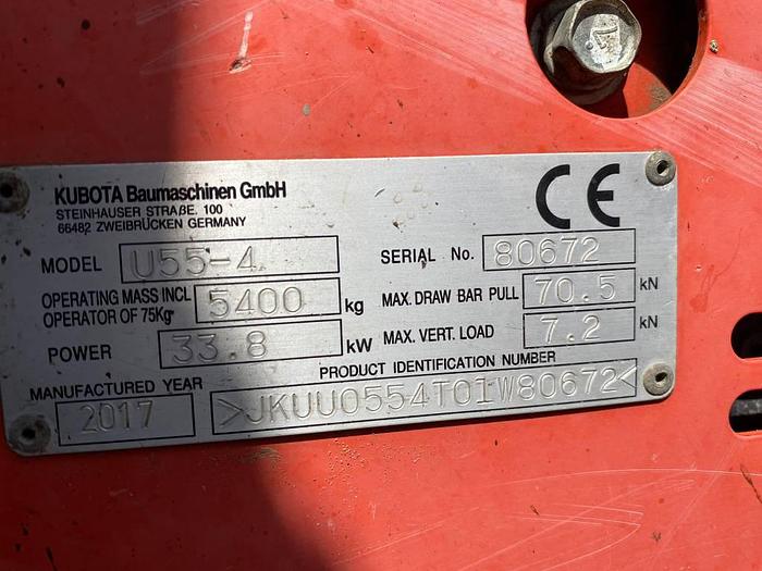Used Kubota U 55-4S 2017