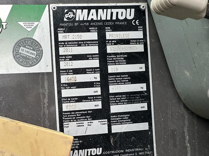 Used Manitou MRT 2150 2011