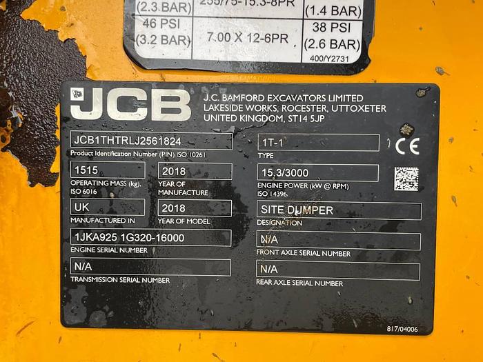 Used JCB 1 THT 2018