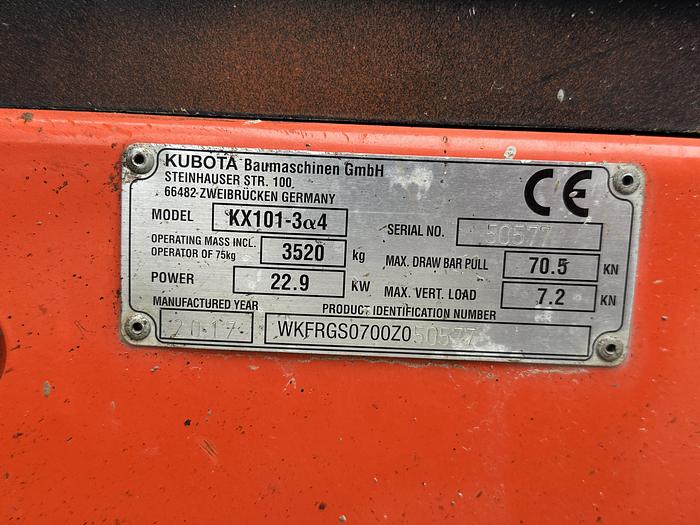Used Kubota KX 101-3 A 4 2017