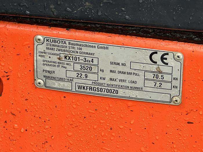 Used Kubota KX101-3a4 2018