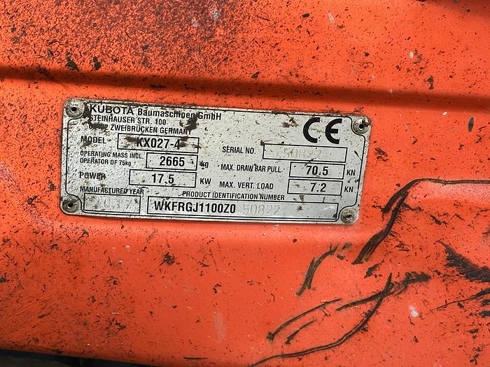 Used Kubota KX027-4 2017