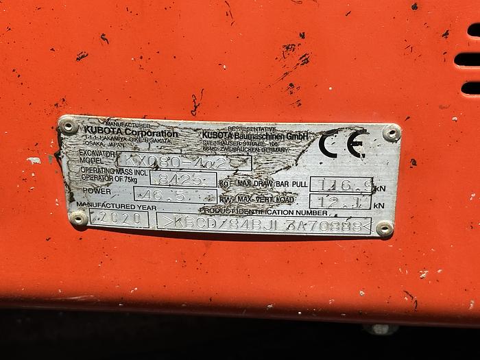 Used Kubota KX080-4A2 2020