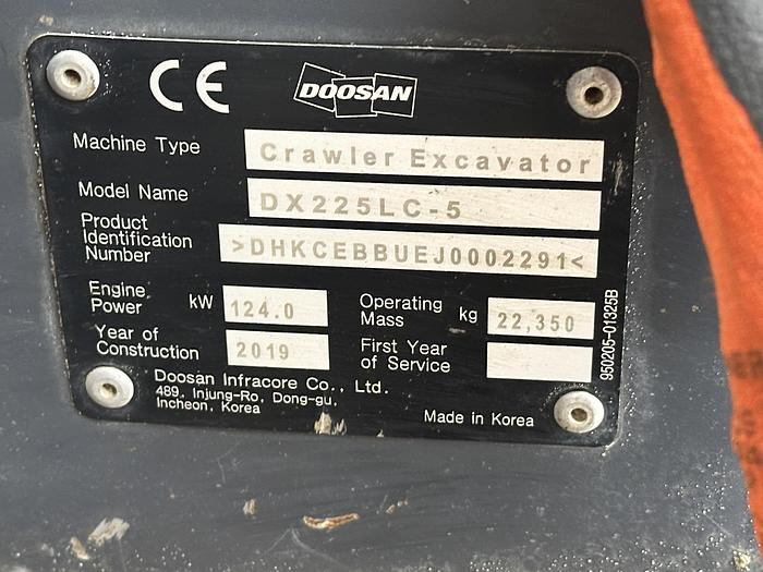 Used Doosan DX225LC-5 2019