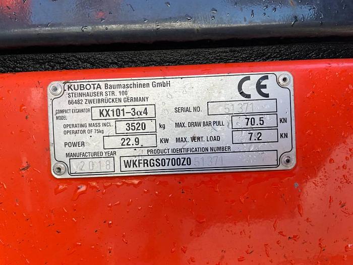 Used Kubota KX 101-3A4 2018