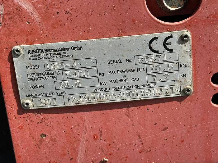 Used Kubota U55-4S 2017