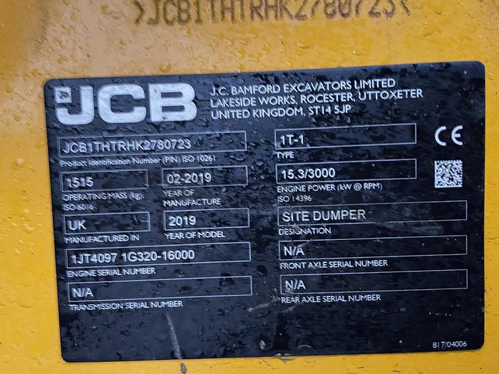Used 2019 JCB 1 THT